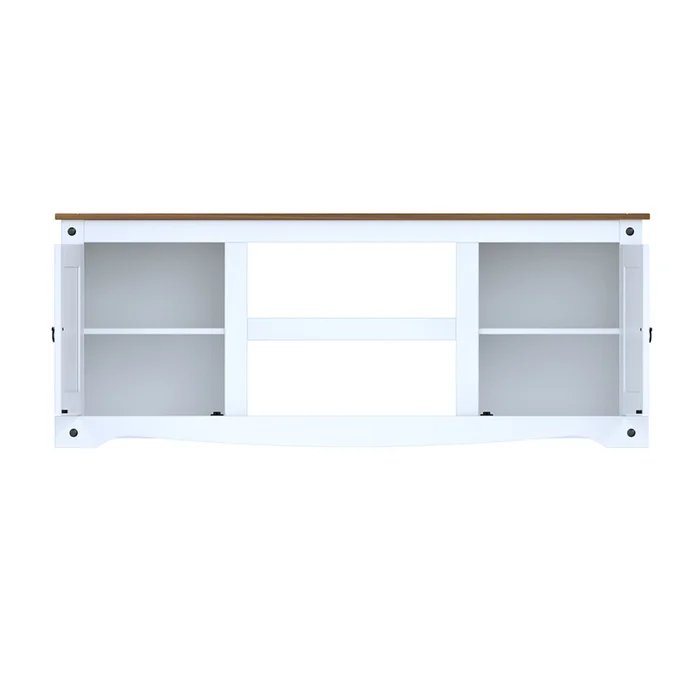Rack 2 Puertas Línea Naturale 170 cm - Blanco/Roble en Multicolor - Muebles para TV, Uruguay | La Cueva Muebles, vista 3