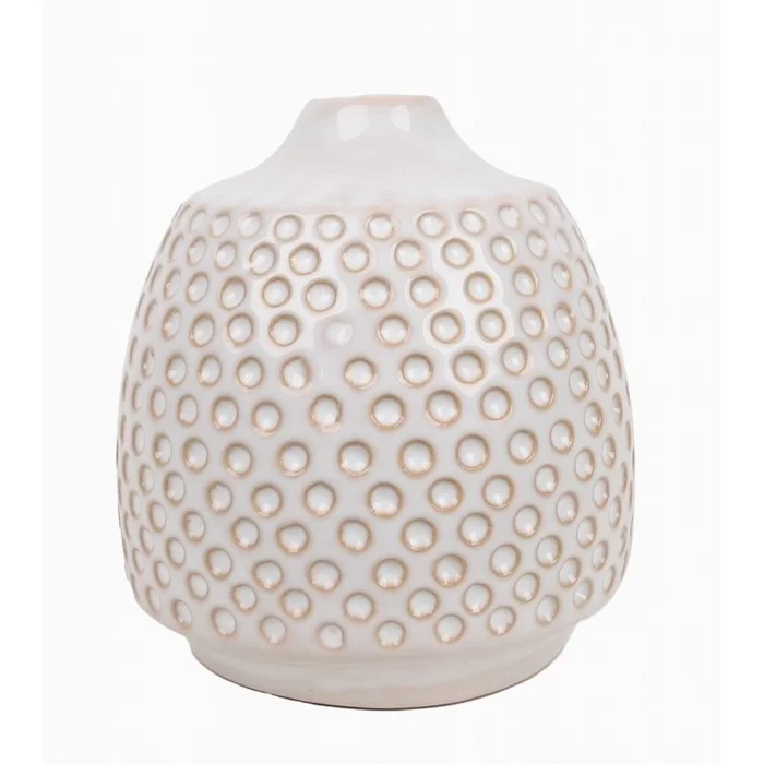 FLORERO RELIEVES D9x10CM CERAMICA BLANCO en Blanco - Jarrones, Uruguay | Decohogar, vista 2