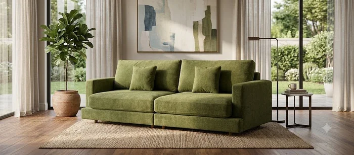 Sofa Dublin 3 Cuerpos (250 cm) EASY CLEAN – 2 Módulos - Verde en Verde - Sillones y sofás, Uruguay | Berna Home, vista 4