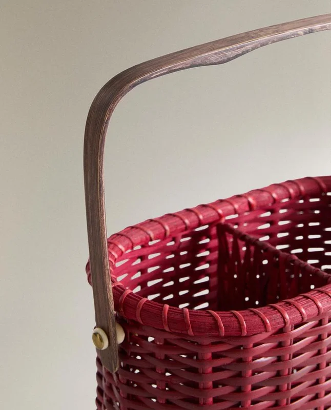 CESTA BOTELLERO RATÁN en Rojo - Canastos, Uruguay | Zara Home, vista 5