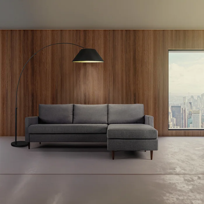 Sofá con chaise SMART Gris 3 CUERPOS en Gris - Sillones y sofás, Uruguay | Viasono