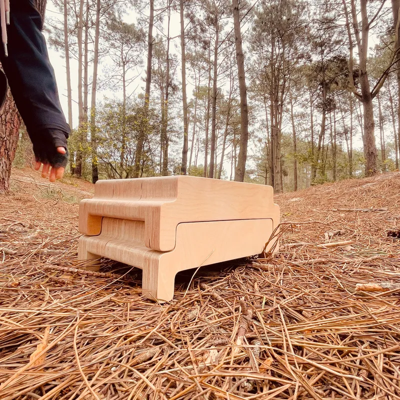 Banco individual Japonés en Madera natural - Butacas, banquetas y puffs, Uruguay | La Pieza
