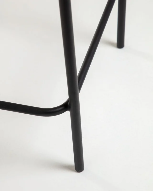 Taburete Lambton de cuerda - negro y acero con acabado negro altura 62 cm en Negro - Butacas, banquetas y puffs, Uruguay | Kavehome, vista 6