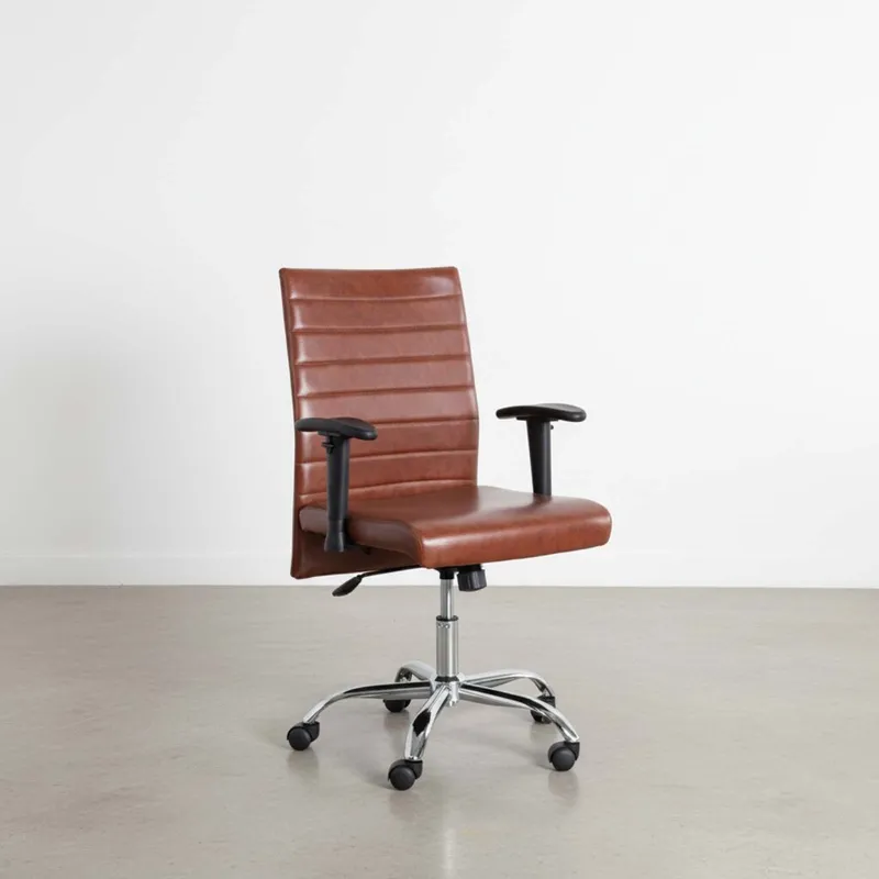 Asiento De Oficina Pu-y-metal Marron Hy-537 en Marrón - Sillas de escritorio, Uruguay | Divino
