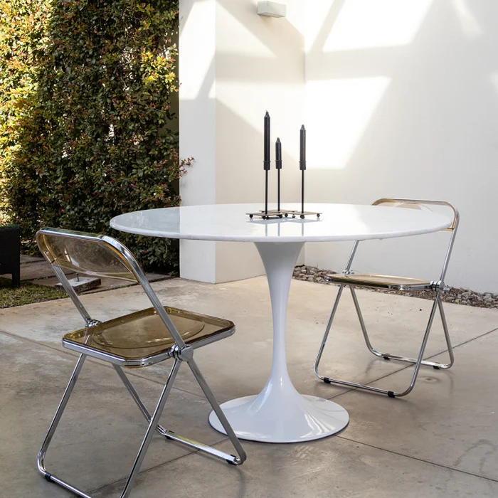 Mesa Tulip - 120cm - Mármol en Blanco - Mesas de living, Uruguay | Walnut