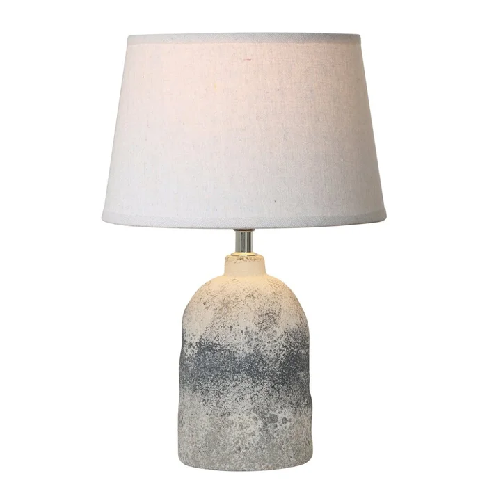 LAMPARA DE MESA CERAMICA D25x37CM CEMENTO GRIS en Gris - Lámparas de mesa, Uruguay | Koz