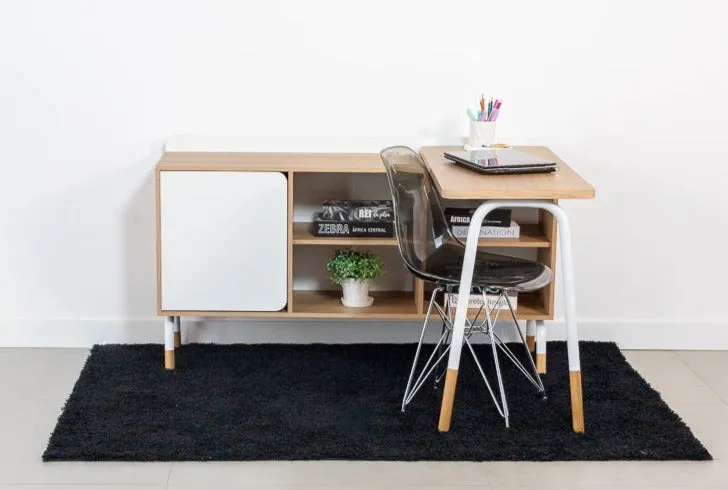Escritorio dinámico en L  línea Flexus  | 28005 en Madera natural - Escritorios, Uruguay | World Vigo