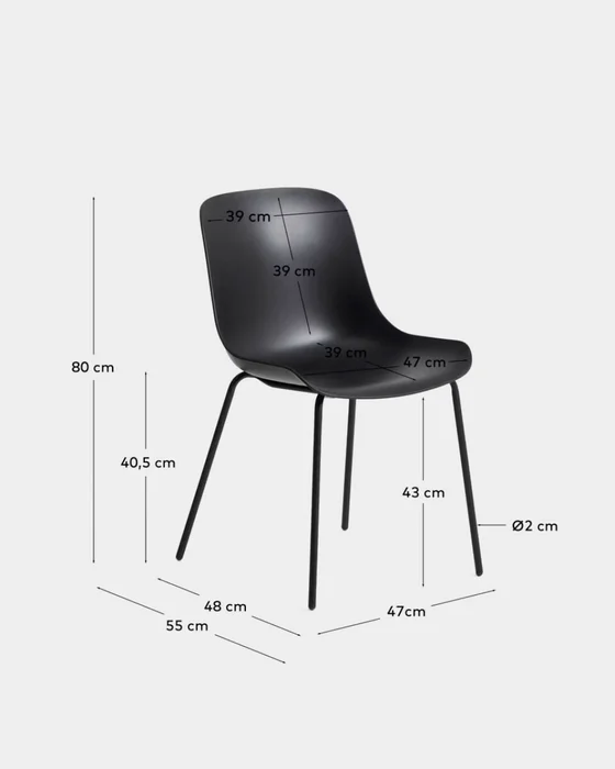 Silla Altea beige y patas de acero - con acabado negro en Beige - Sillas, Uruguay | Kavehome, vista 6