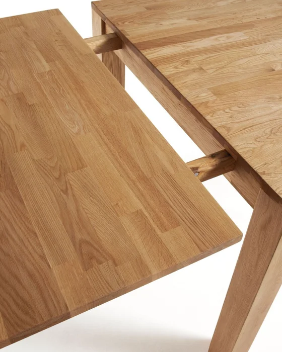 Mesa extensible Isbel - 120 (200) x 75 cm madera maciza de roble en Madera natural - Mesas de comedor, Uruguay | Kavehome, vista 3