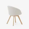 Silla giratoria Marvin - chenilla beige y patas de madera maciza de haya acabado natural en Beige - Sillas, Uruguay | Kavehome, vista 7 de 8