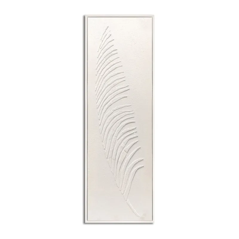 CUADRO 90x30cm MARCO HOJA BLANCO Y NEGRO 2 en Blanco - Decoración de pared, Uruguay | Koz
