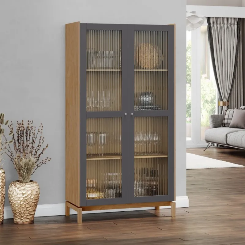 Cristalero 2 Puertas 1.90 Barcelona en Madera natural - Aparadores y recibidores, Uruguay | Aihaus