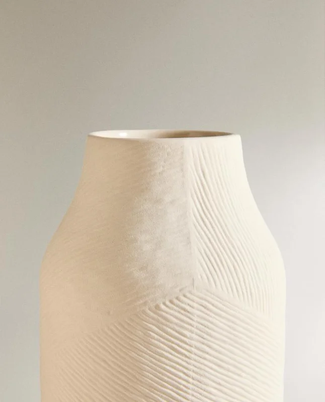 JARRÓN CERÁMICA TEXTURA en Beige - Jarrones, Uruguay | Zara Home, vista 5