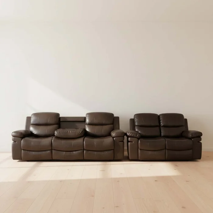 Juego De Sillones Re-cuero Mr2138 3 + 2 Chocolate en Marrón - Sillones y sofás, Uruguay | Divino