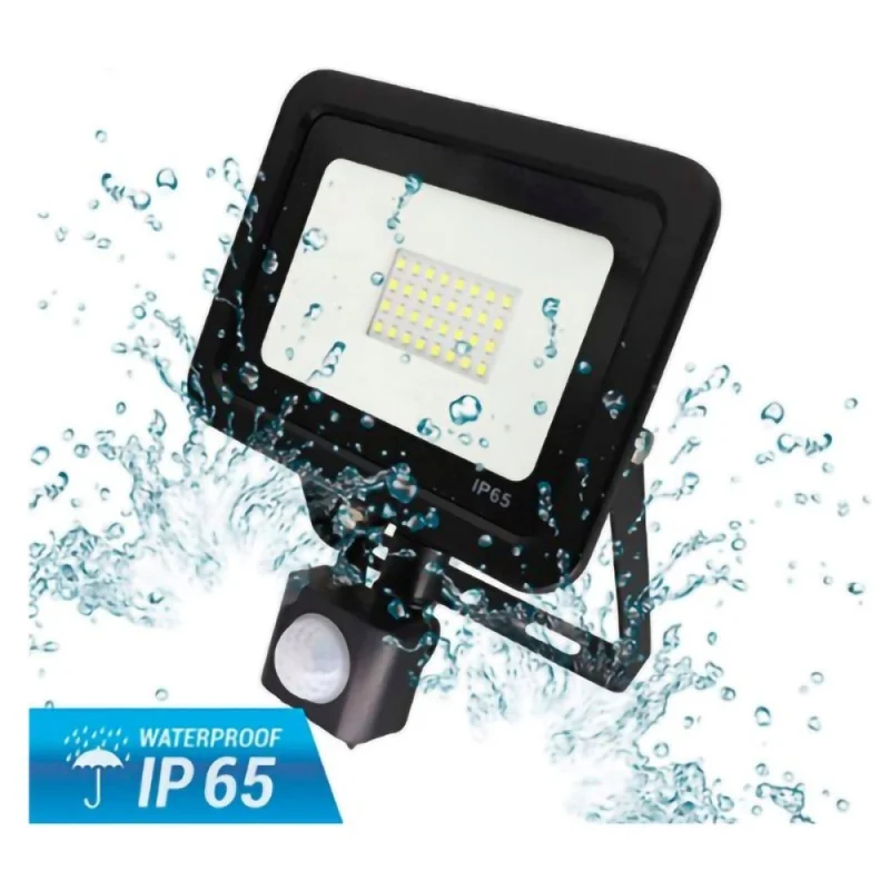 Proyector LED Sensor Movimiento 10W Luz Cálida en Negro - Lámparas colgantes, Uruguay | Serlux, vista 3