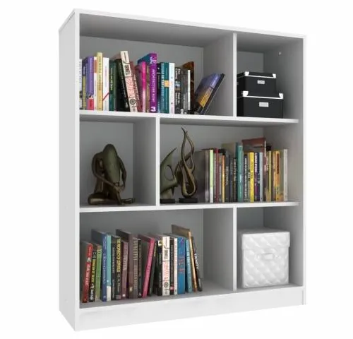 Biblioteca c/ reparticiones 93x108x30 Nogal - Living, Uruguay | Que Sal Muebleria