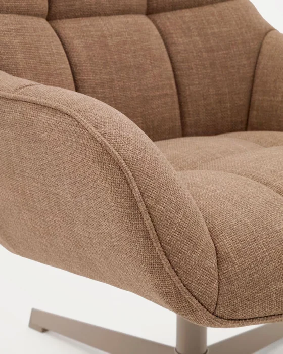 Butaca giratoria Jaspe beige y metal con - marrón claro y metal con acabado gris FSC 100% en Beige - Muebles, Uruguay | Kavehome, vista 5