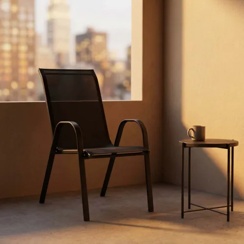 Butaca De Exterior Acero-y-textilina Negro Mandalay en Negro - Muebles para el exterior, Uruguay | Divino