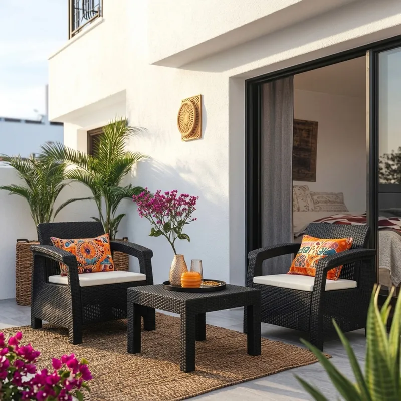 Juego de Jardín Mykonos - 2 butacas y mesa - Greige en Gris - Muebles para el exterior, Uruguay | NYR
