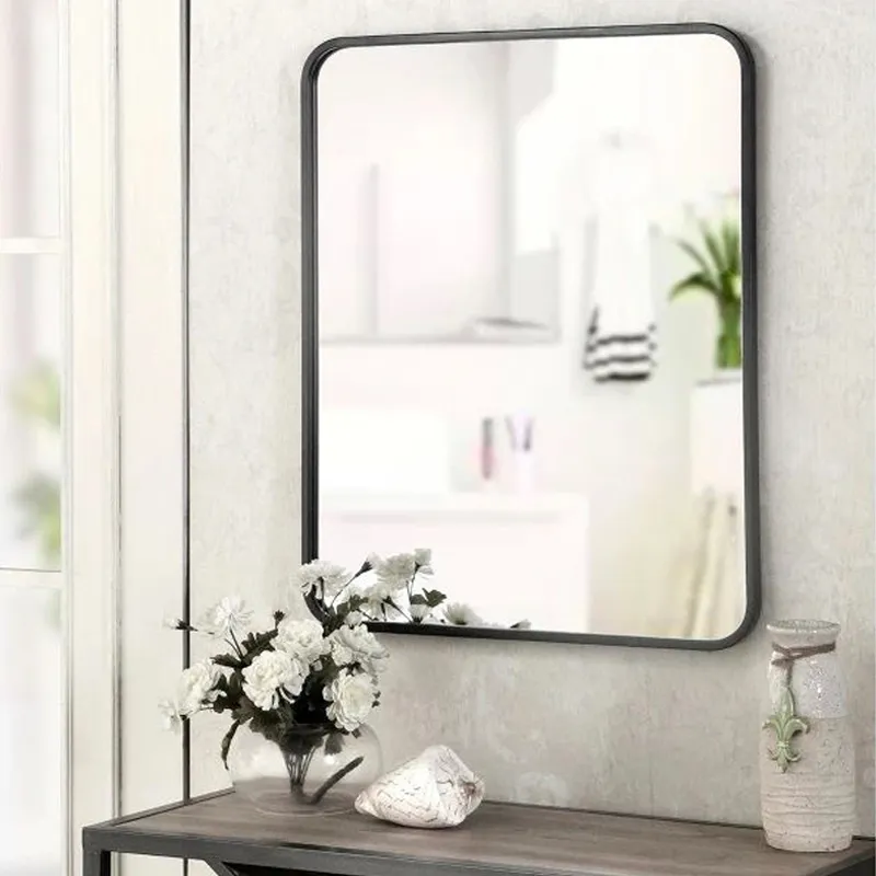 Espejo rectangular aluminio negro 60x80cm en Negro - Espejos, Uruguay | Alta Gracia Deco