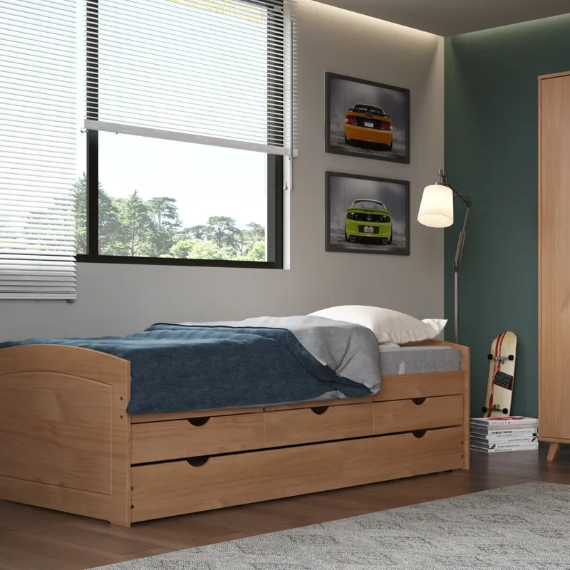 Cama Marinera 1 Plaza Con Cajones - Ulli - Marron en Marrón - Dormitorio, Uruguay | Rústico Hogar