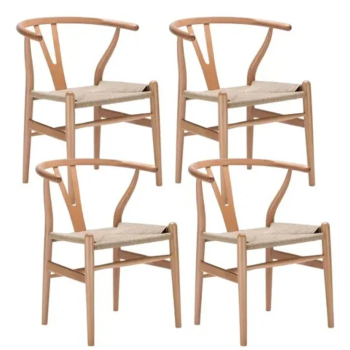 Promo 4 Sillas Wishbone en Madera natural - Sillas, Uruguay | La Cueva Muebles