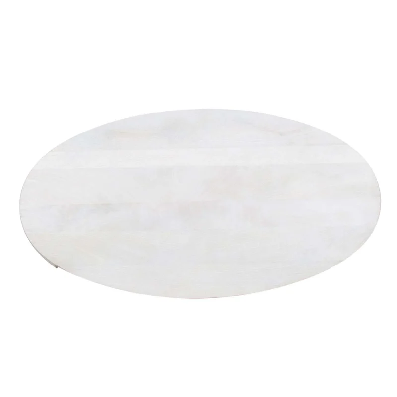 Mesa Ratona Madera Blanco Oval en Blanco - Mesas de living, Uruguay | Divino, vista 8