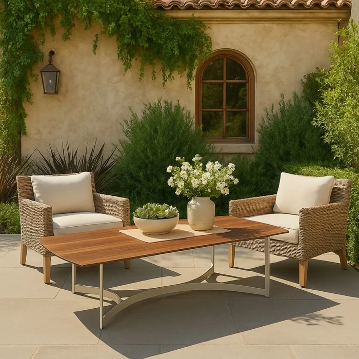MESA DE EXTERIOR BONNA Beige  en Marrón - Mesas de comedor, Uruguay | Viasono