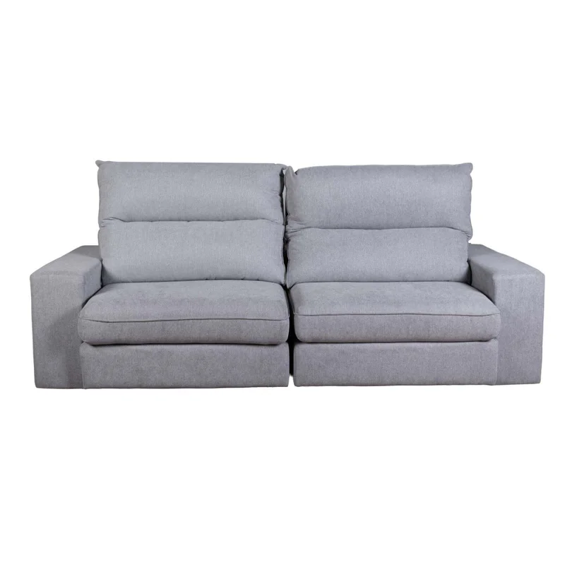 Sofá C/chaise 3 Cuerpos Tela Gris Boreal en Gris - Sillones y sofás, Uruguay | Divino, vista 3