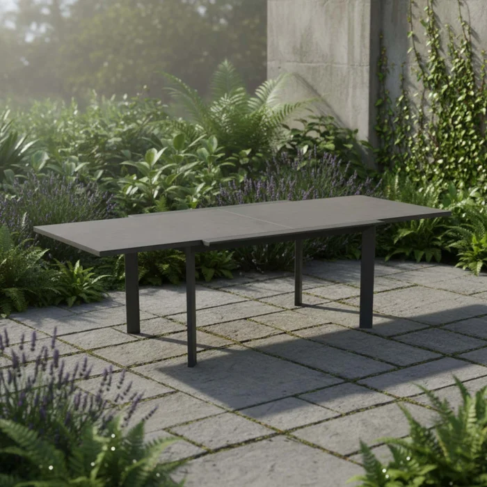 Mesa Exten. 135/270 Aluminio Gris Menorca en Gris - Muebles para el exterior, Uruguay | Divino