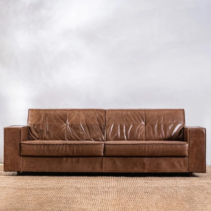 Sillón Cuero Avan 3 Cuerpos Chocolate en Marrón - Sillones y sofás, Uruguay | Aihaus