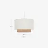 Pantalla para lámpara de techo Erna de bambú con acabado natural y blanco - Ø 40 cm en Blanco, Natural - Lámparas colgantes, Uruguay | Kavehome, vista 5 de 5