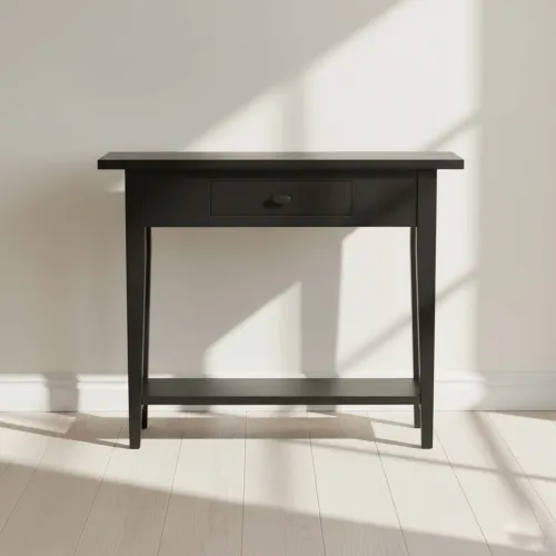 Consola Mdf-y-madera Negro Retro en Negro - Mesas de living, Uruguay | Divino