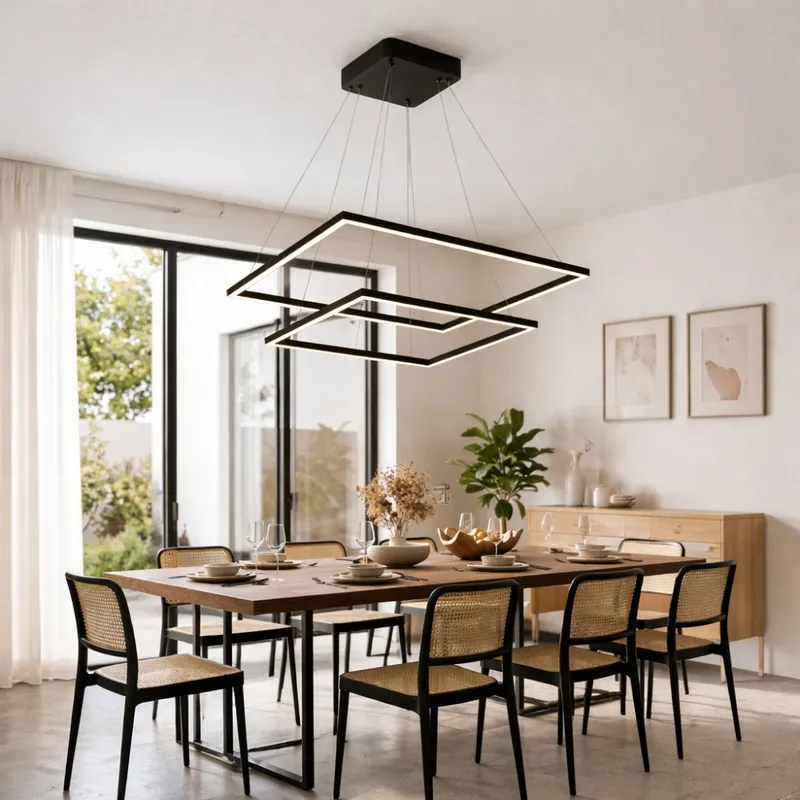 Colgante led dos Marcos 60 + 40cm 70W Dimerizable NEGRO en Negro - Lámparas colgantes, Uruguay | Iluminica