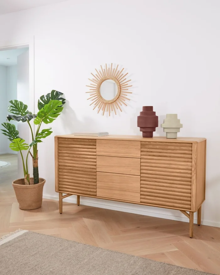 Planta artificial Monstera con maceta de cemento negro 130 cm en Verde - Macetas, Uruguay | Kavehome, vista 2