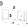 Aparador Curvo 180cm 100% MDF - Linea Factory - Aparadores y recibidores, Uruguay | Balton, vista 4 de 6
