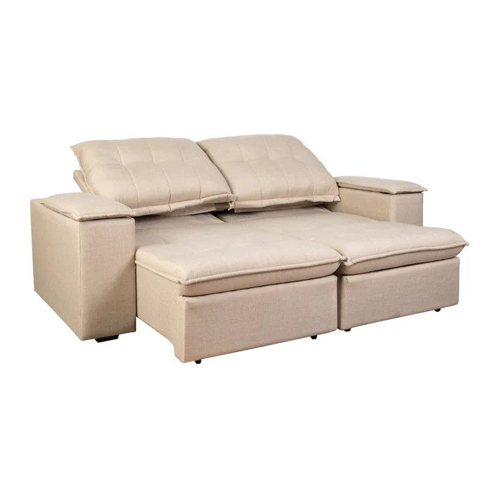 Sofa Retractil 3 Cuerpos Tela Natural-beige Atlanta Beige en Beige - Sillones y sofás, Uruguay | Divino, vista 4