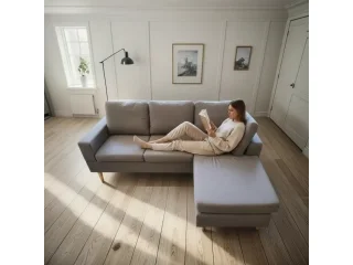 Sofá en L 3 cuerpos de Lino Gris - Sillones y sofás, Uruguay | Quesal, vista 2