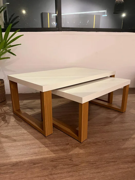 Conjunto de Mesas Ratonas Industrial 100% MDF - Linea Factory en Madera natural - Mesas de living, Uruguay | Balton, vista 8