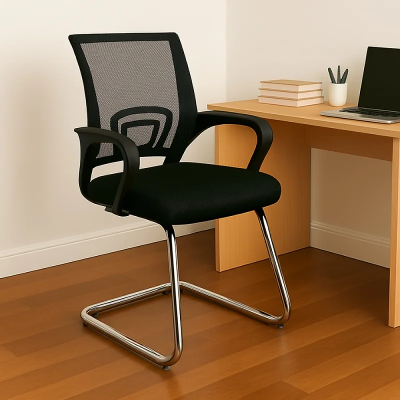 Silla de Escritorio Mallada Fija Negra en Negro - Escritorios y sillas de escritorio, Uruguay | Unilux, vista 3