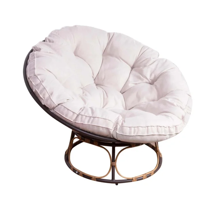Butaca Rattan-sintetico-y-acero Natural-beige Moon en Beige - Muebles para el exterior, Uruguay | Divino, vista 2