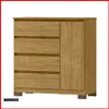 Comoda 4 cajones + puerta – Vega CO 028 en Marrón - Cómodas, Uruguay | Punto Unión, vista 1 de 9