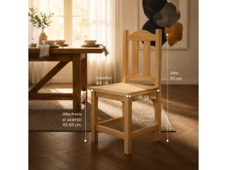 Silla de Pino en Madera natural - Mesas de comedor, Uruguay | Quesal, vista 5