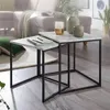 SET 2 MESAS METAL/MARMOL BLANCO Y NEGRO 45x45x52CM 40X40X45CM en Multicolor - Mesas de arrimo, Uruguay | Koz, vista 2 de 4