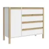 Comoda Combinado Madera 1P, 4C Blanco/Miel - Cómodas, Uruguay | Que Sal Muebleria, vista 5 de 5