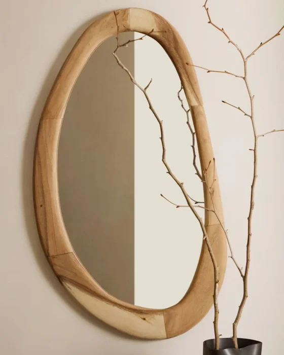 Espejo Selem de madera de mungur con acabado natural 60 x 107 cm en Madera natural - Espejos, Uruguay | Kavehome, vista 3