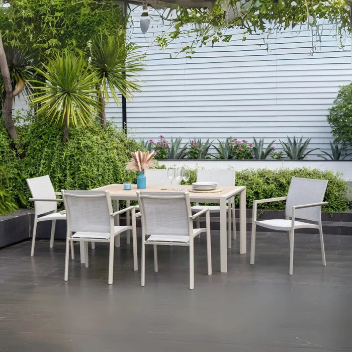 Mesa De Aluminio Para Jardín - Urbanite - 160x90 - Beige en Beige - Mesas de comedor, Uruguay | Ecowood, vista 2