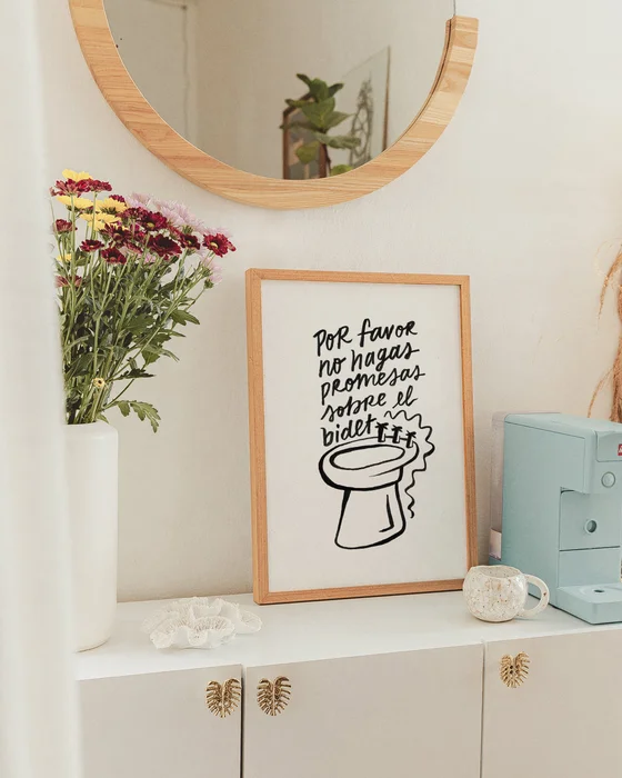 El baño también merece decoración - Cuadro Promesas en Blanco - Láminas, Uruguay | Kiosko de Mar, vista 4