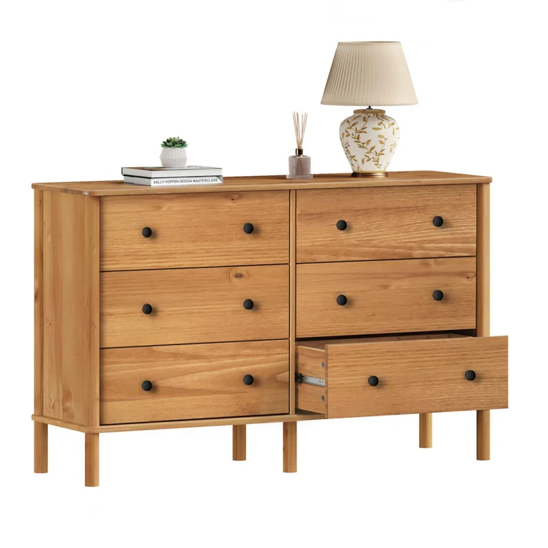 Comoda 6 Cajones Madera Natural-beige Curazao en Madera natural - Cómodas, Uruguay | Divino, vista 4
