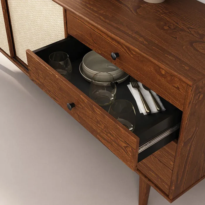 Aparador Buffet 175CM con Ratan Serena - Madera Maciza en Madera natural - Aparadores y recibidores, Uruguay | Balton, vista 15